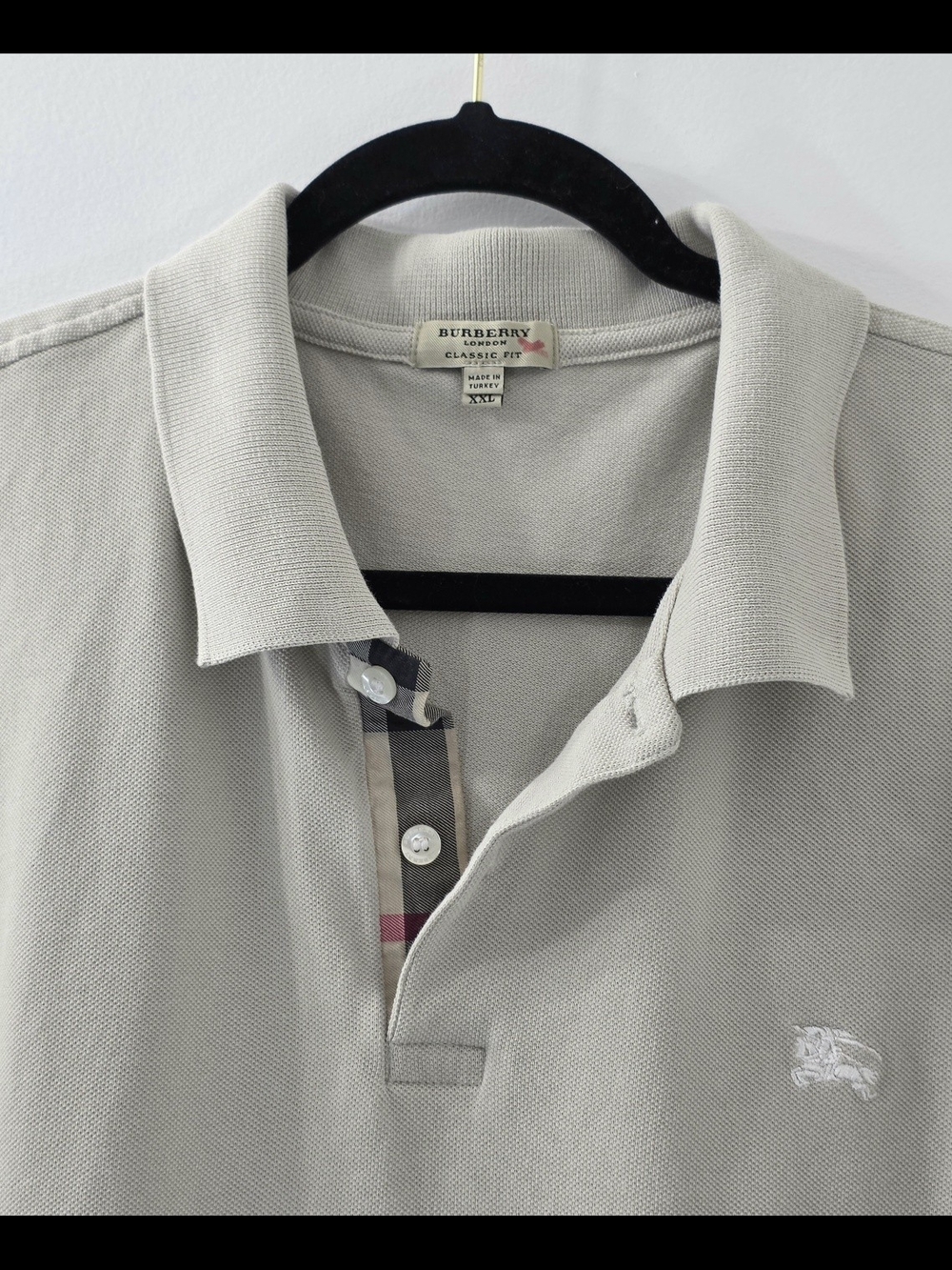 Burberry London Men's Polo Size XXL Sand Beige Old Money Classic Americana - Picture 3 of 9